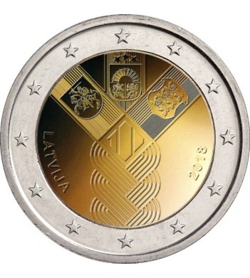 Латвия 2018 2 евро Независимость прибалтийских государств