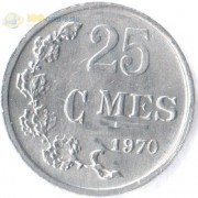 Люксембург 1970 25 сантимов