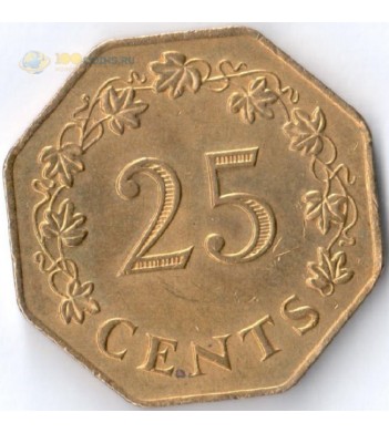 Мальта 1975 25 центов