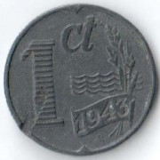 Нидерланды 1943 1 цент (цинк) Нидерланды 1943 1 цент (цинк)