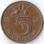 Нидерланды 1978 5 центов Нидерланды 1978 5 центов