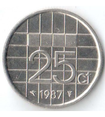 Нидерланды 1987 25 центов