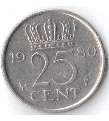 Нидерланды 1980 25 центов