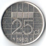Нидерланды 1982 25 центов