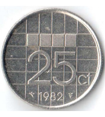 Нидерланды 1982 25 центов