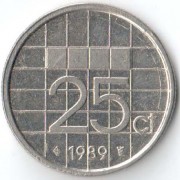Нидерланды 1989 25 центов