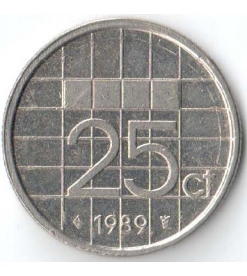Нидерланды 1989 25 центов