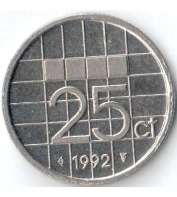 Нидерланды 1992 25 центов
