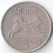 Норвегия 1972 50 эре
