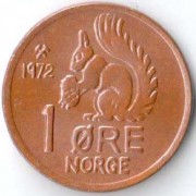 Норвегия 1972 1 эре Белка