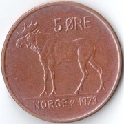 Норвегия 1973 5 эре Лось