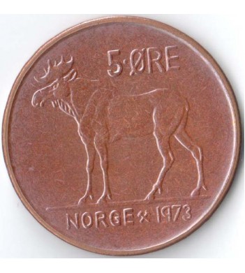 Норвегия 1973 5 эре Лось
