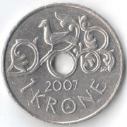 Норвегия 2007 1 крона