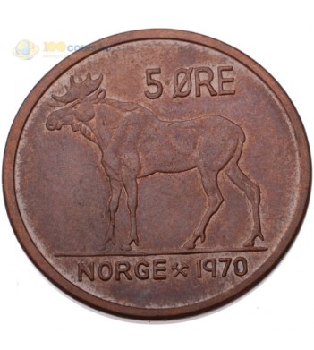 Норвегия 1958-1973 5 эре Лось