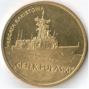 Польша 2013 2 злотых Фрегат Генерал Пулаский