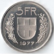 Швейцария 1977 5 франков