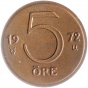 Швеция 1972-1973 5 эре