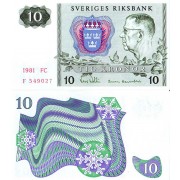 Швеция бона (052e) 10 крон 1981 Швеция бона (052e) 10 крон 1981