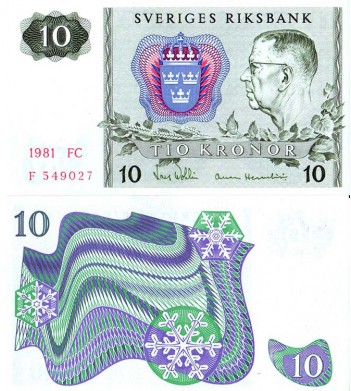 Швеция банкнота 10 крон 1981
