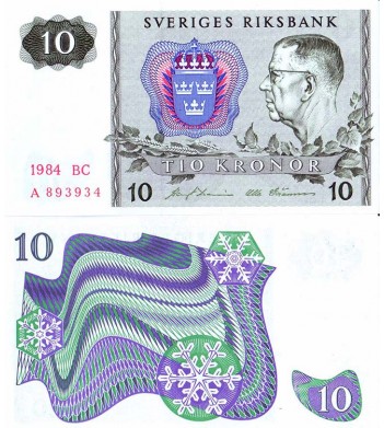 Швеция банкнота 10 крон 1984
