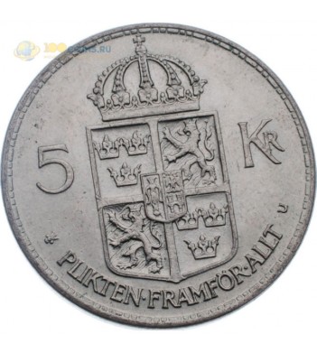Монета Швеция 1972 5 крон