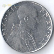 Ватикан 1957 50 лир Пий XII
