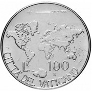 Ватикан 1985 100 лир Карта мира