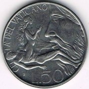 Ватикан 1988 50 лир Сотворение Евы из ребра Адама