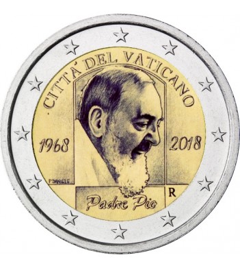Ватикан 2018 2 евро 50 лет со дня смерти падре Пио