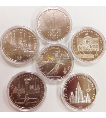 СССР Набор 6 монет 1977-1980 Олимпиада UNC
