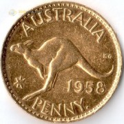 Австралия 1955-1964 1 пенни кенгуру