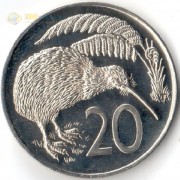 Новая Зеландия 1967 20 центов Киви Новая Зеландия 1967 20 центов Киви