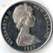 Новая Зеландия 1967 20 центов птица киви