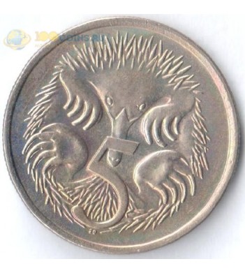 Австралия 1966-1984 5 центов Короткоклювая ехидна