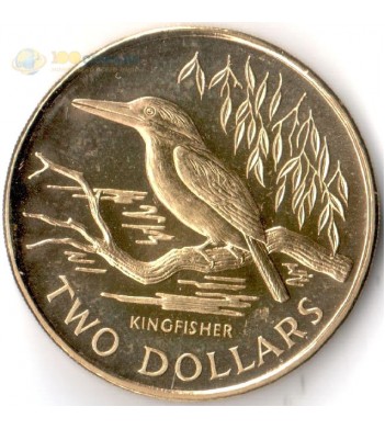 Новая Зеландия 1993 2 доллара Священная альциона