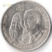 Австралия 2011 20 центов Королевская свадьба