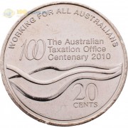 Австралия 2010 20 центов 100 лет налоговому Управлению