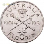 Австралия 1951 1 флорин (серебро)