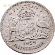 Австралия 1959 1 флорин Елизавета II (серебро)