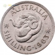 Австралия 1963 1 шиллинг Елизавета II (серебро)