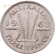 Австралия 1963 3 пенса Елизавета II (серебро)