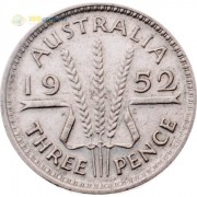 Австралия 1952 3 пенса Георг VI (серебро)