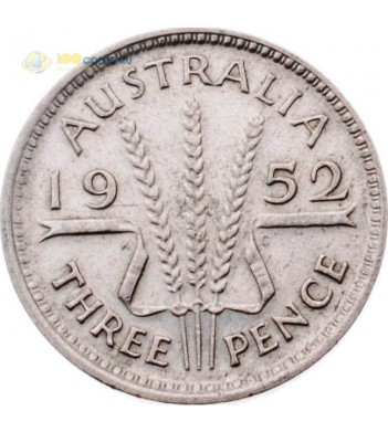 Австралия 1952 3 пенса Георг VI (серебро)