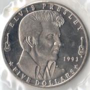 Маршалловы острова 1993 5 долларов Элвис Пресли