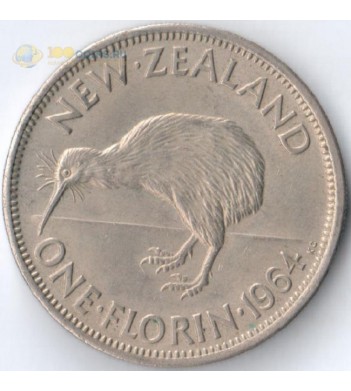 Новая Зеландия 1964 1 флорин Птица киви