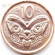 Новая Зеландия 2012 10 центов Маска Маори