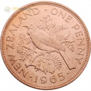 Новая Зеландия 1965 1 пенни Новозеландский туи Новая Зеландия 1965 1 пенни Новозеландский туи