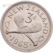 Новая Зеландия 1965 3 пенса Перекрещенные пату Новая Зеландия 1965 3 пенса Перекрещенные пату