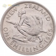 Новая Зеландия 1965 1 шиллинг Воин маори Новая Зеландия 1965 1 шиллинг Воин маори