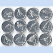 Самоа 2020 набор 12 монет Птицы Самоа 2020 набор 12 монет Птицы